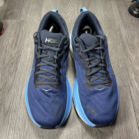 Hoka One One Mens Bondi 8 1123202 OSAA Blue Running Shoes Sneakers Size 14 D - Picture 4 of 12